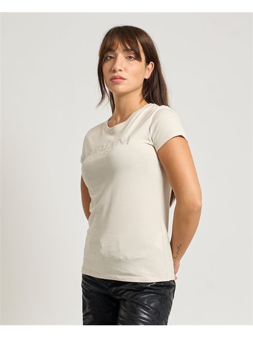 AX women's T-shirt with rhinestone logo ARMANI EXCHANGE | XW001351-AF17172U1094